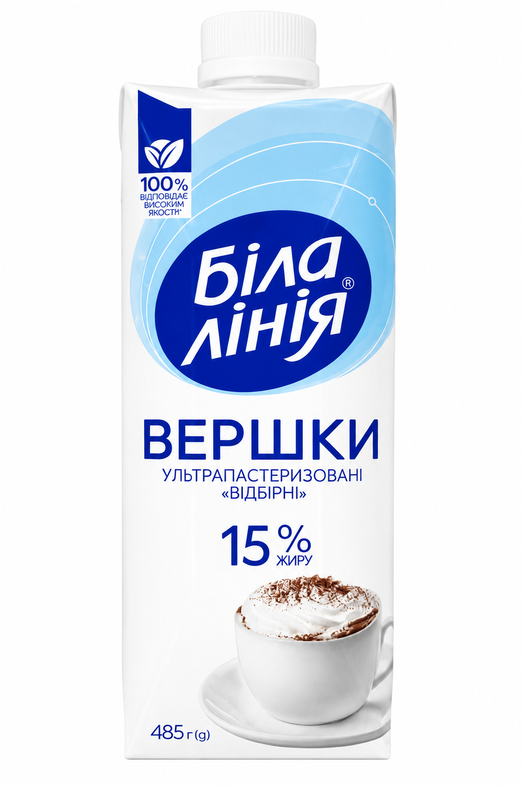 Вершки "Біла Лінія" 15% ТР 485гр/12шт ТМ Біла Лінія