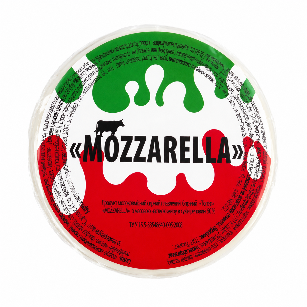 МОЦ/Продукт мол. сир. плавл. блоч. "Топінг""MOZZARELLA"  шайба  ваг ~0.5кг